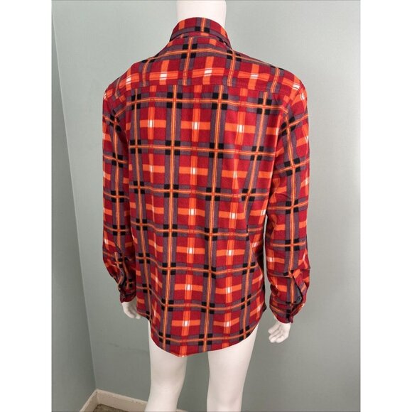 Men's VTG 1946 Red Plaid Brushed Fleece L/S Zip-Up Shirt Jacket Size Large NWT - Picture 10 of 11
